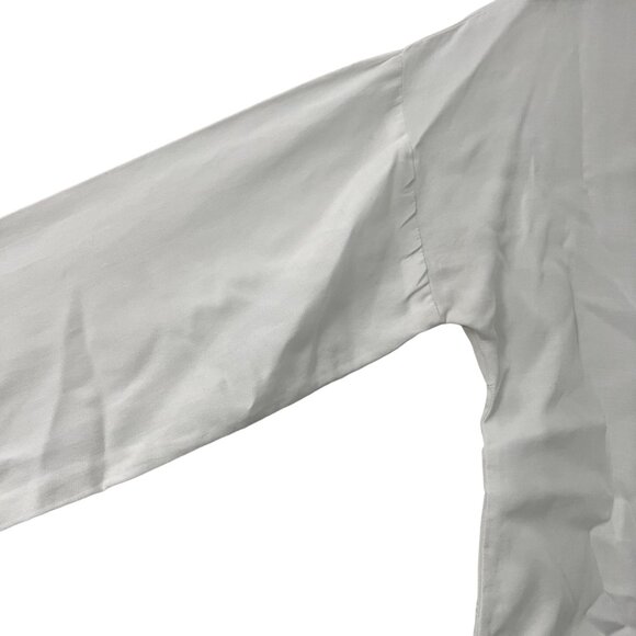 Bella Dahl White Lyocell Frayed Hem Long Sleeve Button Shirt Tunic Size Small - Picture 2 of 5